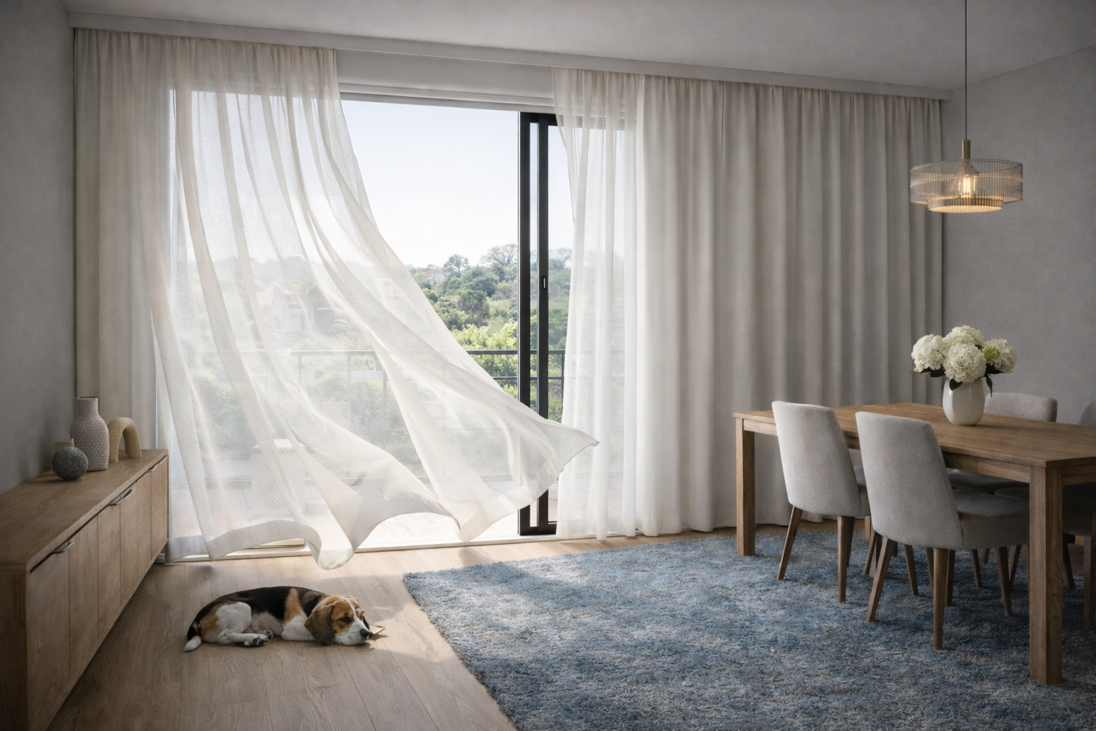 Sheer curtain fabric